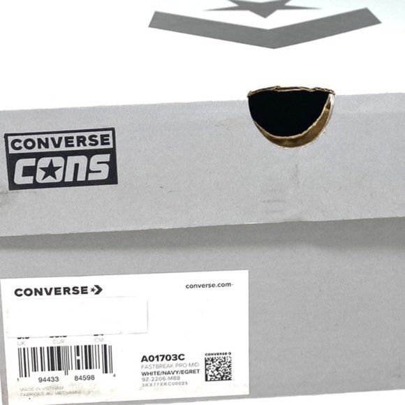 Converse Fastbreak Pro Women Sneakers Leather Mid Top Egret Navy Canvas A01703C - Picture 10 of 10